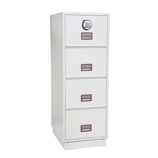 Fireproof filing cabinet, electronic, 4 drawers, 1405x525x675 mm