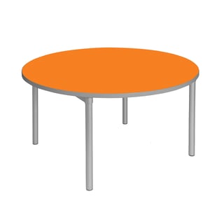 Dining table ENVIRO, round, Ø 1200x640 mm, orange, silver