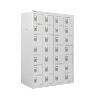 Personal effects locker, 28 comps, 1285x900x380 mm, light grey