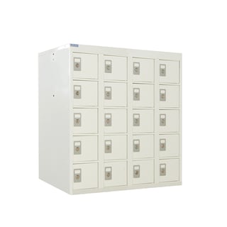 Personal effects locker, 20 comps, 940x900x380 mm, light grey