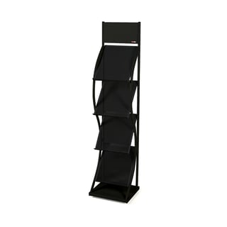 Wave leaflet rack, 4 x A4, black