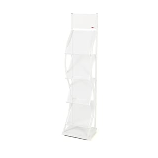 Wave leaflet rack, 4 x A4, white