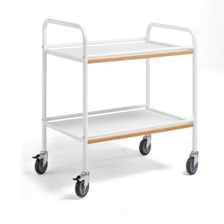 Catering trolley BERTA, 2 shelves, 760x520 mm, white