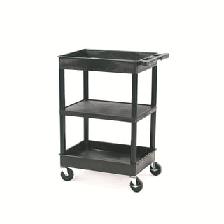 Service trolley, 1 shelf (middle) + 2 trays, 150 kg load, 610x460x970 mm