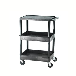 Service trolley, 1 shelf (top) + 2 trays, 150 kg load, 610x460x970 mm