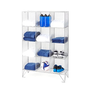 Mesh locker, 12 comps, no doors, 1360x915x305 mm