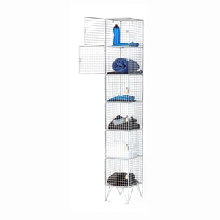 Wire mesh locker, 6 doors, 1980x305x305 mm