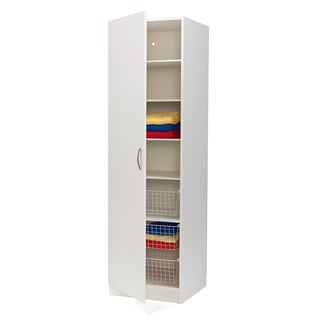 Clothes storage cabinet, L/H, 600x600x2100 mm, white, white