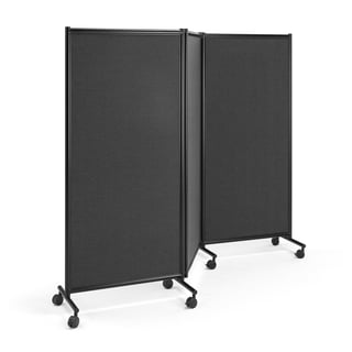 Triple panel mobile screen MIRANDA, black, dark grey