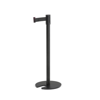 Belt barrier system, L 2000 mm, black post, black