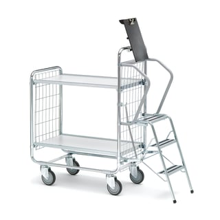 Picking trolley CRAFT, 200 kg load, 2 shelves, 890x460x1120 mm