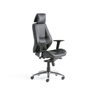 High back office chair STIRLING, black synthetic leather