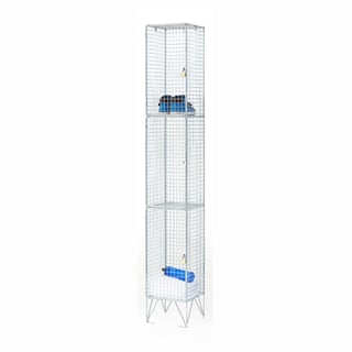 Wire mesh locker, 3 doors, 1980x305x457 mm