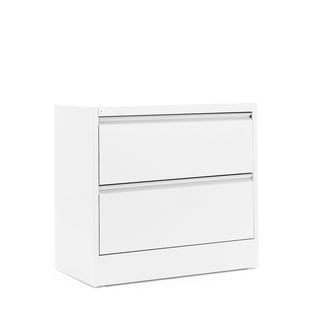 Side filing cabinet INDEX, A4 size, 2 drawers, 800x425x740 mm, white