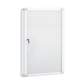 Lockable notice board cabinet RACHEL, 978x673x57 mm, grey