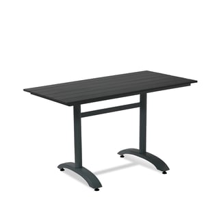 Rectangular outdoor café table PIAZZA, 1200x700 mm, black, black