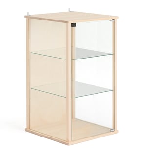 Glasvitrine, Wandmontage, 920x500x500 mm, Birke