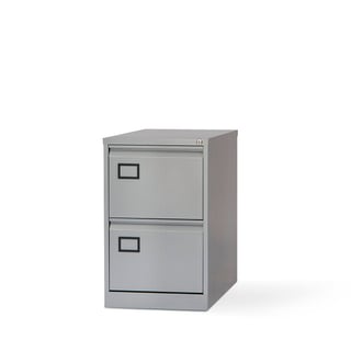 Bisley foolscap filing cabinet, 2 drawers, grey