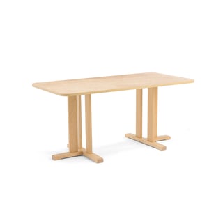 Table KUPOL, rectangular, 1600x800x720 mm, beige linoleum, birch