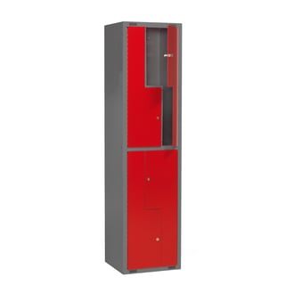 Schülerspind MINI Z, 1 Modul, 4 Türen, 1980x500x450 mm, rot