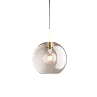 Loftlampe GATSBY, messing, røgfarvet glas