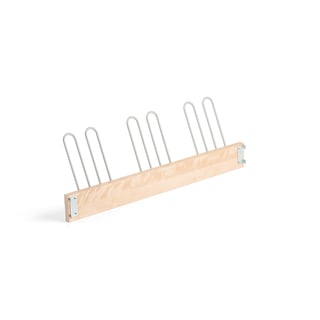 Shoe hooks JEPPE, 900 mm, birch, alu