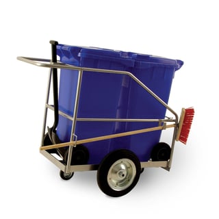 Large street cleaning trolley, 2 x 120 L bins, 1000x1310x692 mm, blue