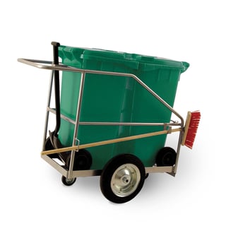 Large street cleaning trolley, 2 x 120 L bins, 1000x1310x692 mm, green