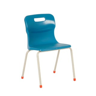 4 leg plastic school chair, H 350 mm, blue