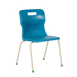 4 leg plastic school chair, H 430 mm, blue