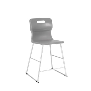 High classroom chair, H 610 mm, grey