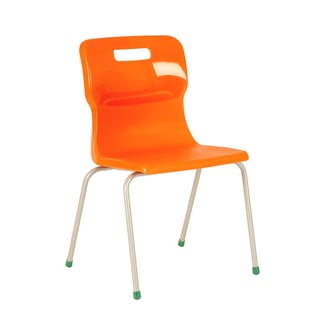 4 leg plastic school chair, H 430 mm, orange