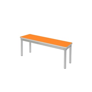 School dining bench ENVIRO, 1200x330x430 mm, orange, silver