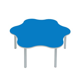 Early years daisy table ENVIRO, Ø 1200x530 mm, blue, silver