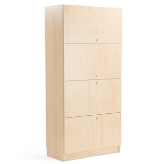 Lagerschrank aus Holz THEO mit 4 Flügeltüren, 2100x1000x470 mm, Birke