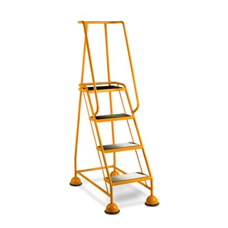 Mobile steps, anti-slip, 4 treads, H 1016 mm, yellow