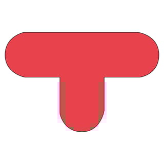 Floor signal, T shape, 10-pack, red