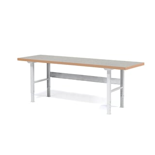 Heavy-duty workbench SOLID, 750 kg load, 2500x800 mm, vinyl