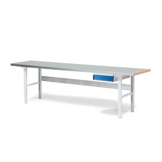 Workbench package deal SOLID, 1 drawer, 750 kg load, 2500x800 mm, steel