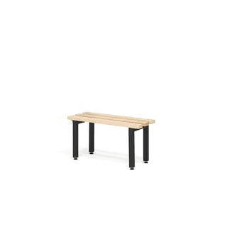 Changing room bench ELITE, 600x300x390 mm, beech, black