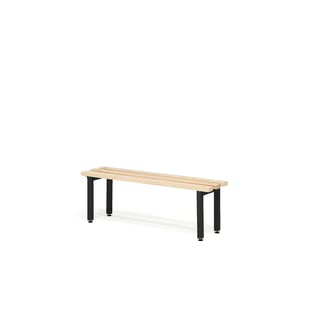 Changing room bench ELITE, 900x300x390 mm, beech, black