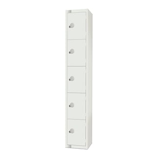 Elite white locker, 5 door, 1800x300x300 mm, all white