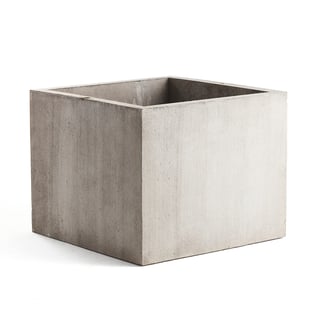 Pflanzentrog aus Beton, 1000 x 1000 mm, grau