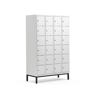 6 door locker CLASSIC, leg frame, 4 modules, 1940x1200x550mm, grey