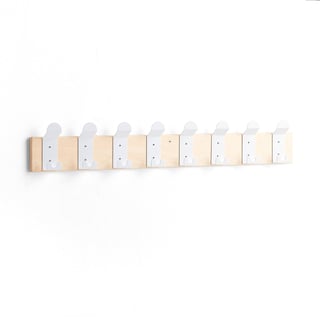 Coat hanging rail ANNIE, 8 hooks, white