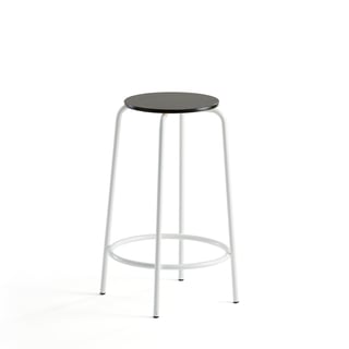 Bar stool TIMMY, white frame, black seat, H 630 mm