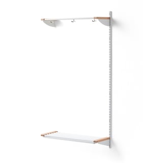 Cloakroom unit JEPPE with hat shelf, add-on unit, 1790x900x310 mm, white/birch