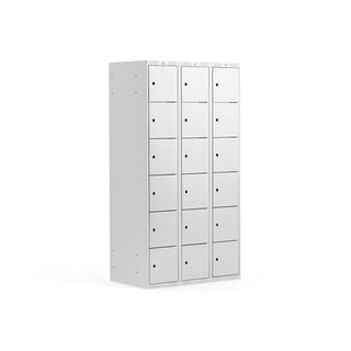 Schließfachschrank CLASSIC, 3 Module/6 Türen, 1740 x 900 x 550 mm, grau