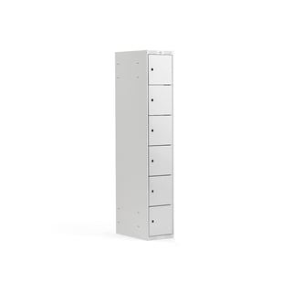 Schließfachschrank CLASSIC, 1 Modul/6 Türen, 1740 x 300 x 550 mm, grau