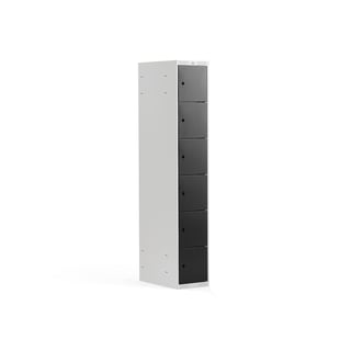 6 door locker CLASSIC, 1 module, 1740x300x550 mm, black